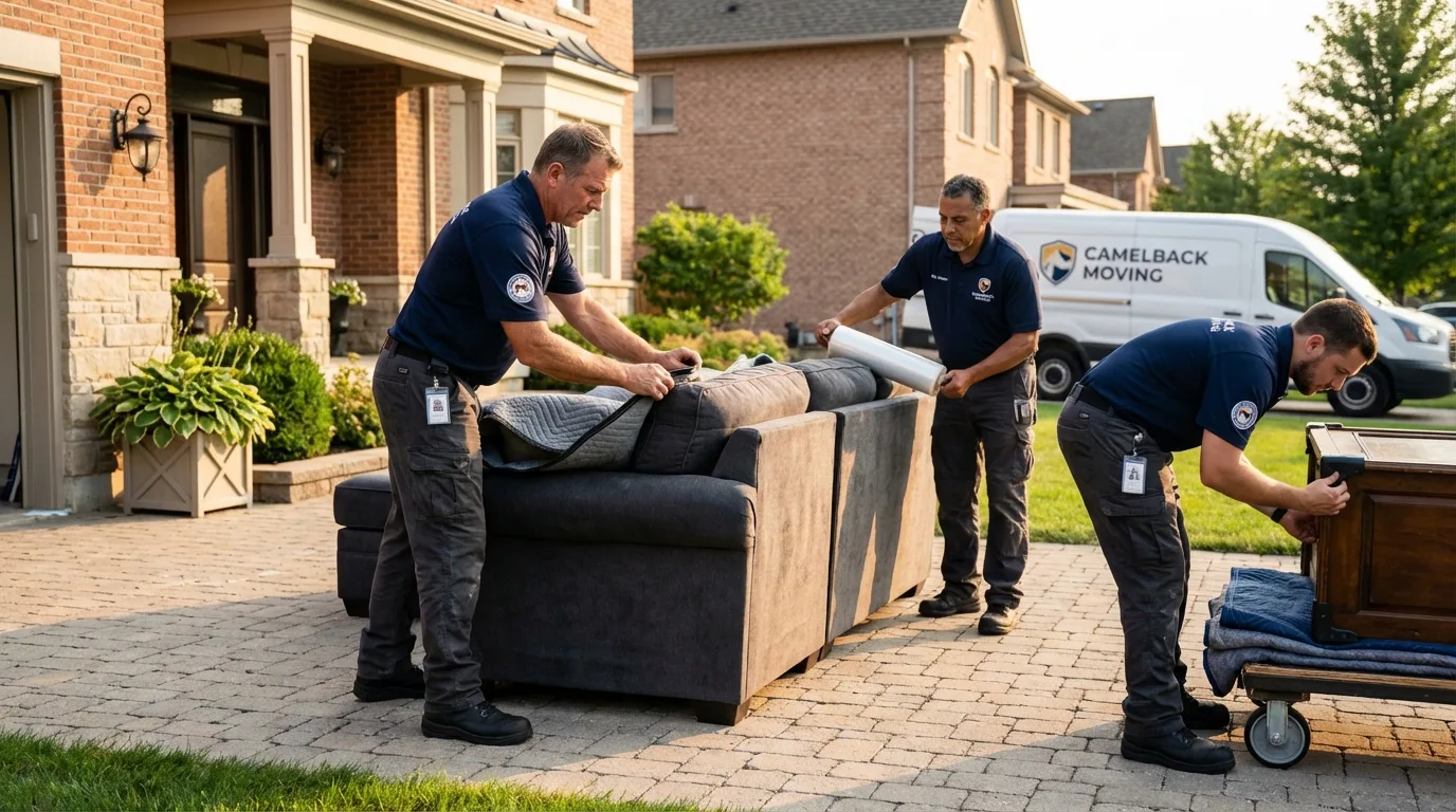 Large estate moving crew wrapping furniture in Wagoner, OK